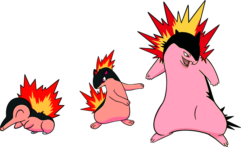 Alternate Shinies Cyndaquil Quilava And By High - Cyndaquil Quilava And Typhlosion (815x498), Png Download