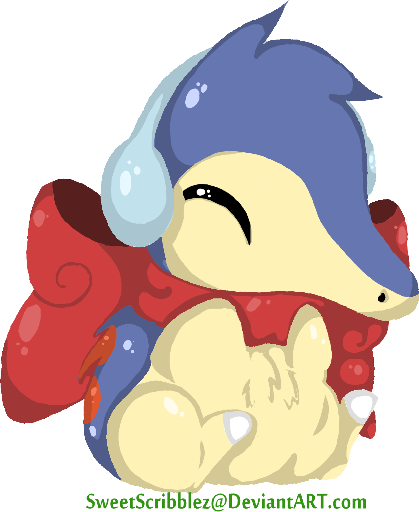 Christmas Quil By Sweetscribblez-d340zan - Cyndaquil (1633x1827), Png Download