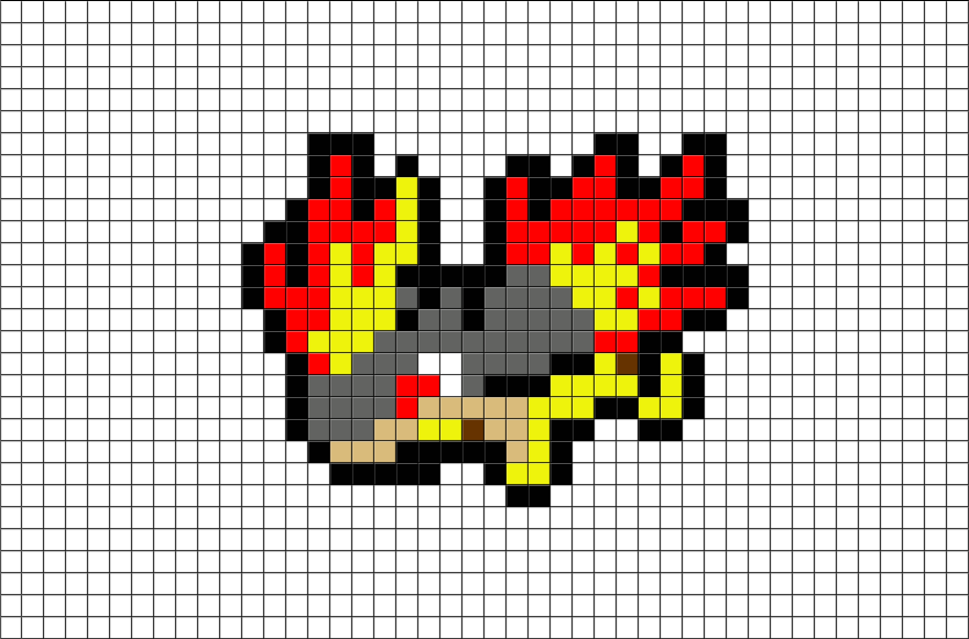 Pokemon Cyndaquil Pixel Art (880x581), Png Download