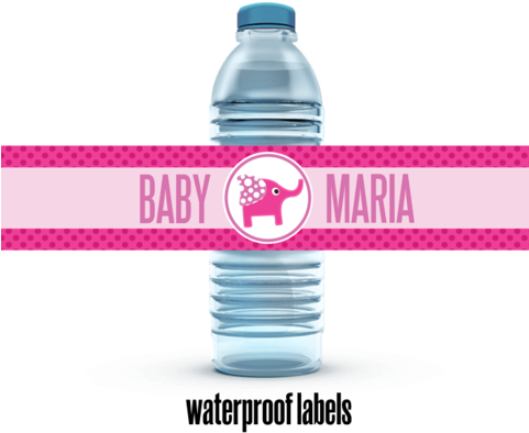 Cute Baby Elephant Girl - Twinkle Twinkle Little Star Water Bottle Labels (480x480), Png Download