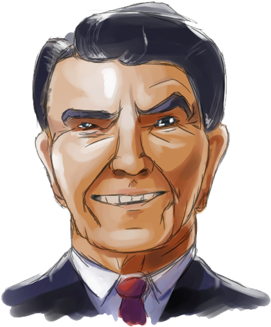 Free Ronald Reagan Clip Art - Ronald Reagan Cartoon Face (500x500), Png Download