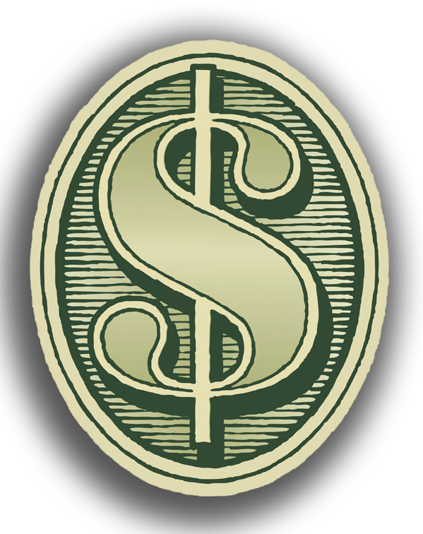 Dollar Sign Engraving - Money (599x756), Png Download