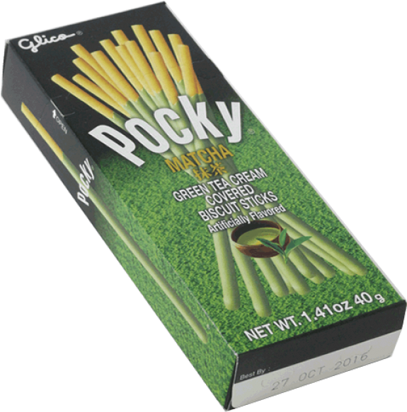 Glico Pocky Green Tea Cream Coated Biscuit Sticks (600x720), Png Download