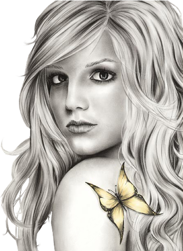 Artist From Denmark ” - Britney Spears Drawing (450x488), Png Download