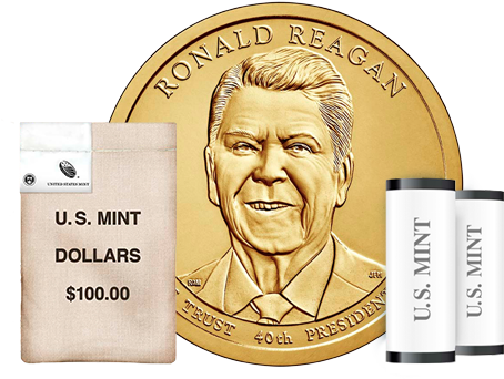 Ronald Reagan Presidential 2016 Rolls, Bags And Boxes - Presidential Dollars(update Your Collection) (776x389), Png Download