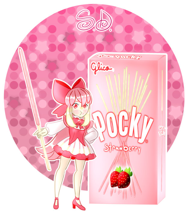 Strawberry By Vocaloid Mirai Pinterest Characters - Pocky (894x894), Png Download