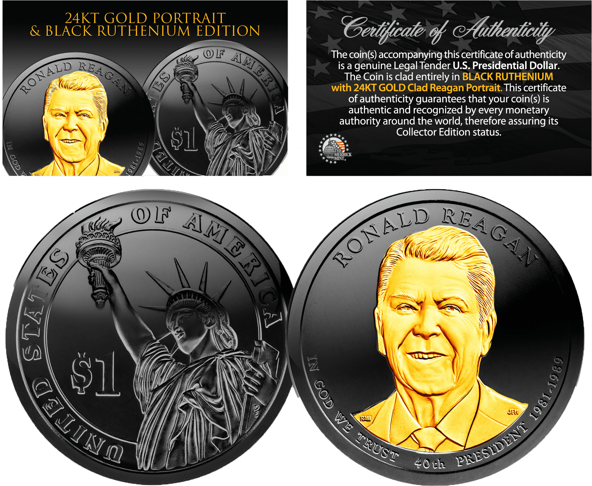 Ronald Reagan Presidential $1 Dollar U (1921x1576), Png Download