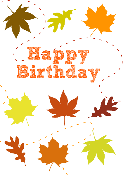 Image Library Download Happy Birthday Fall Theme - Happy Birthday Autumn Theme (421x600), Png Download