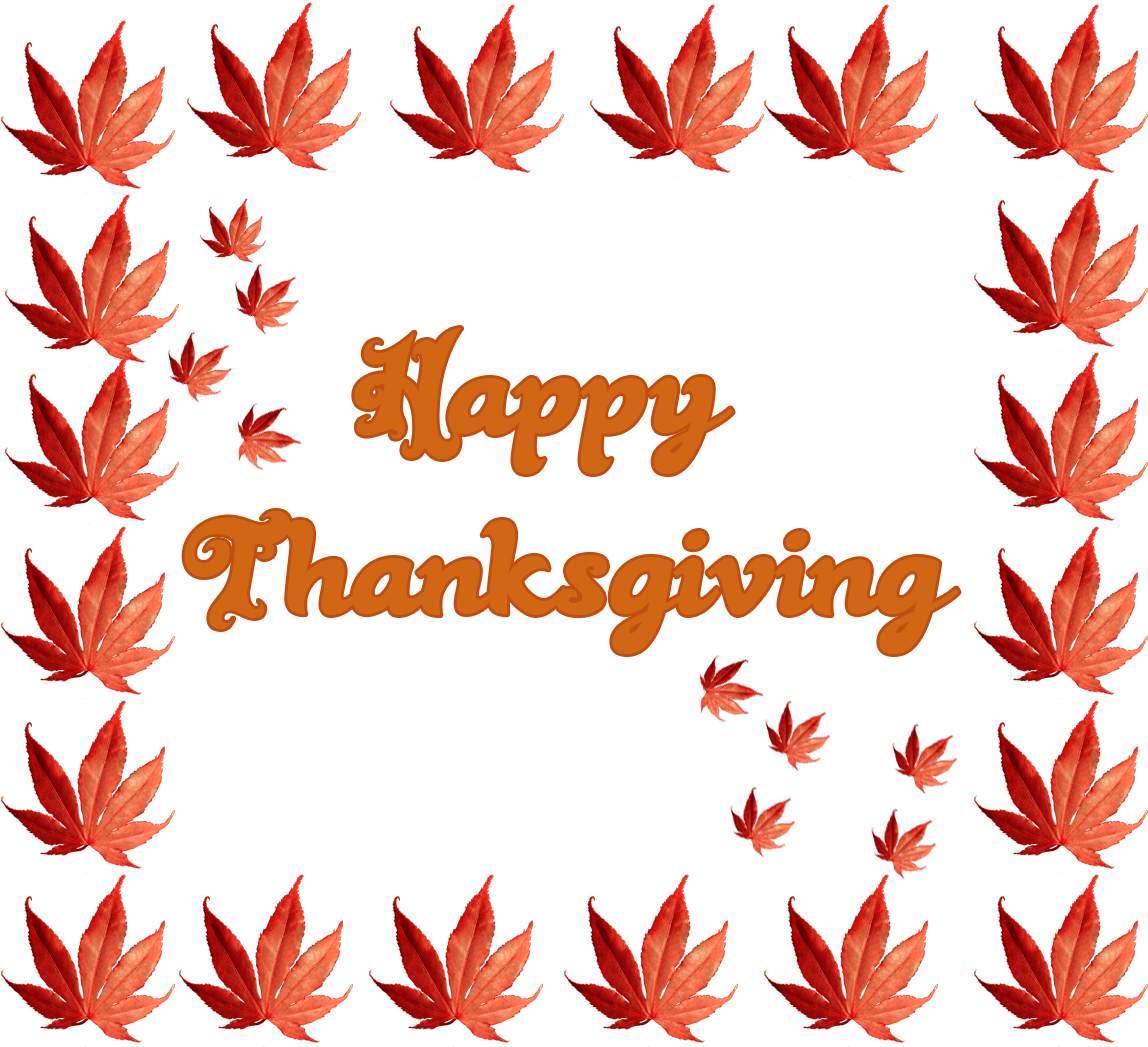 Thanksgiving Greeting With Fall Leaves - Greeting Card (1209x1097), Png Download