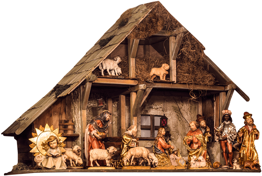 Christmas Nativity Scene - Christmas Crib Png File (960x635), Png Download