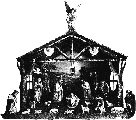Nativity Items Are Temporarily On Hold While We Organize, - Nativity Scenery Black And White (600x420), Png Download