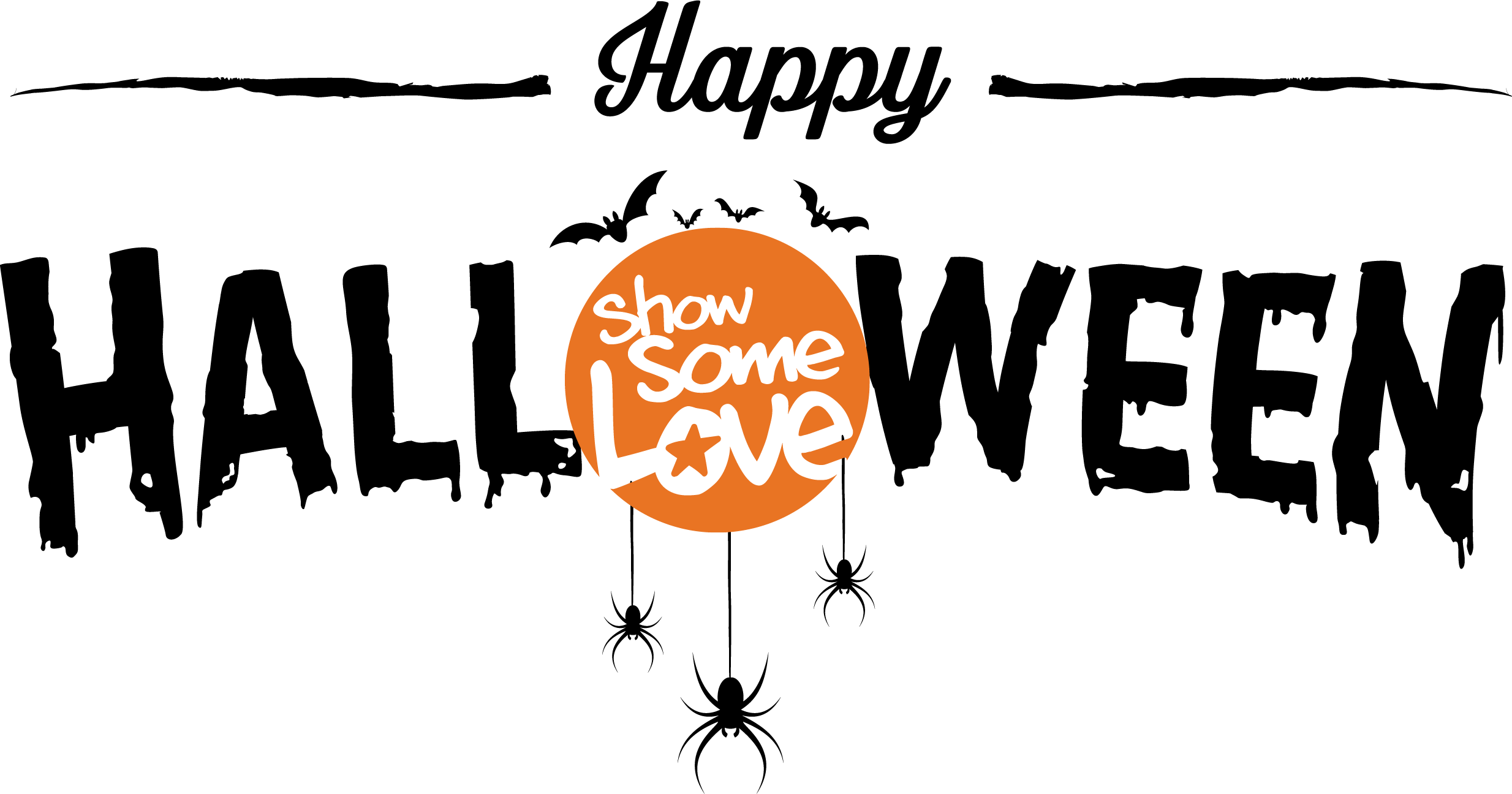 Happy Halloween - Halloween Vector (2468x1296), Png Download