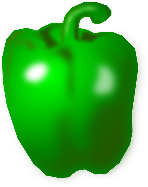 Green Pepper, Pepper, Green, Bell Pepper, Sweet Pepper - Pimiento Verde Vector (506x640), Png Download
