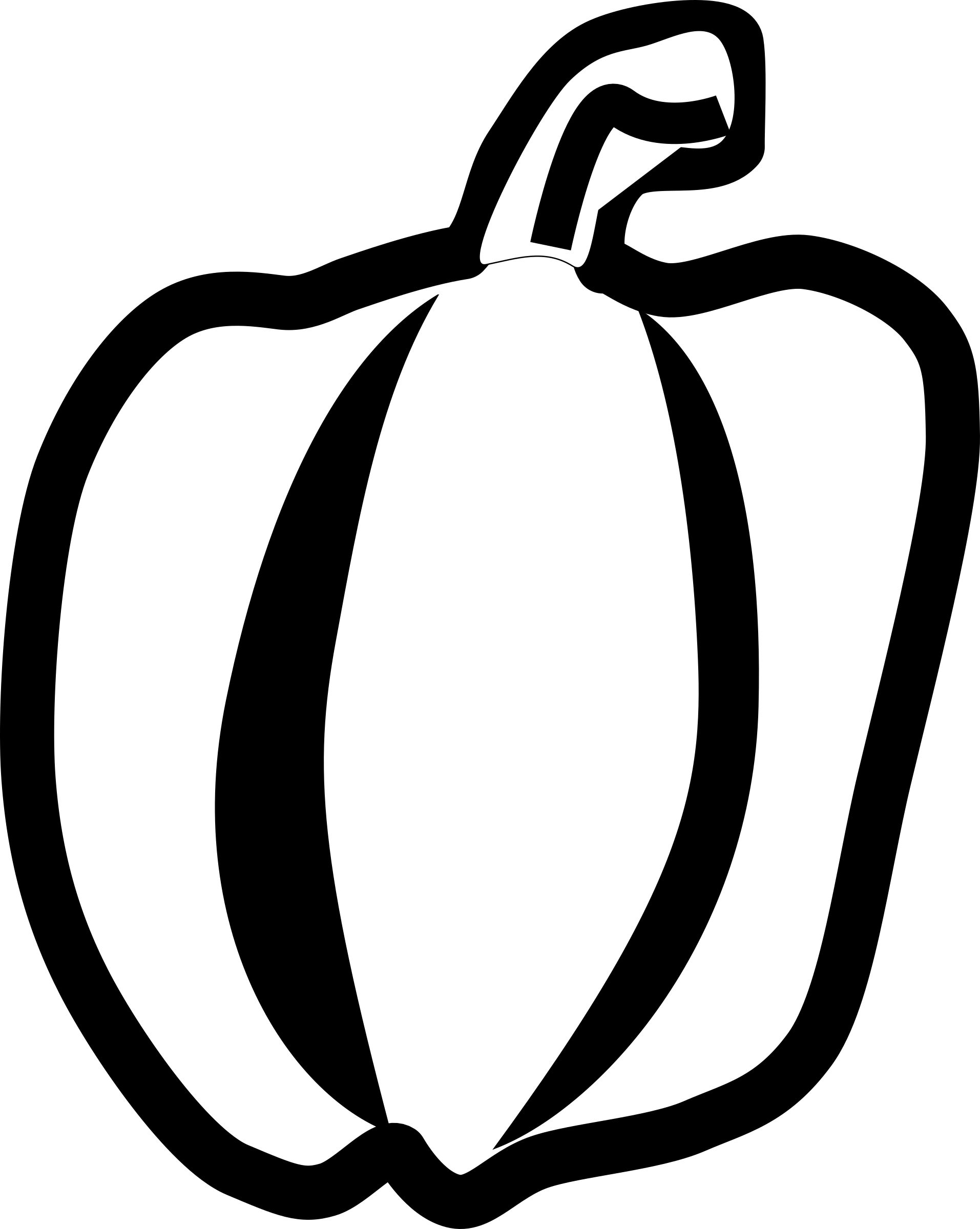 28 Collection Of Bell Pepper Clipart Black And White - Outline Of Green Vegetables (1913x2400), Png Download