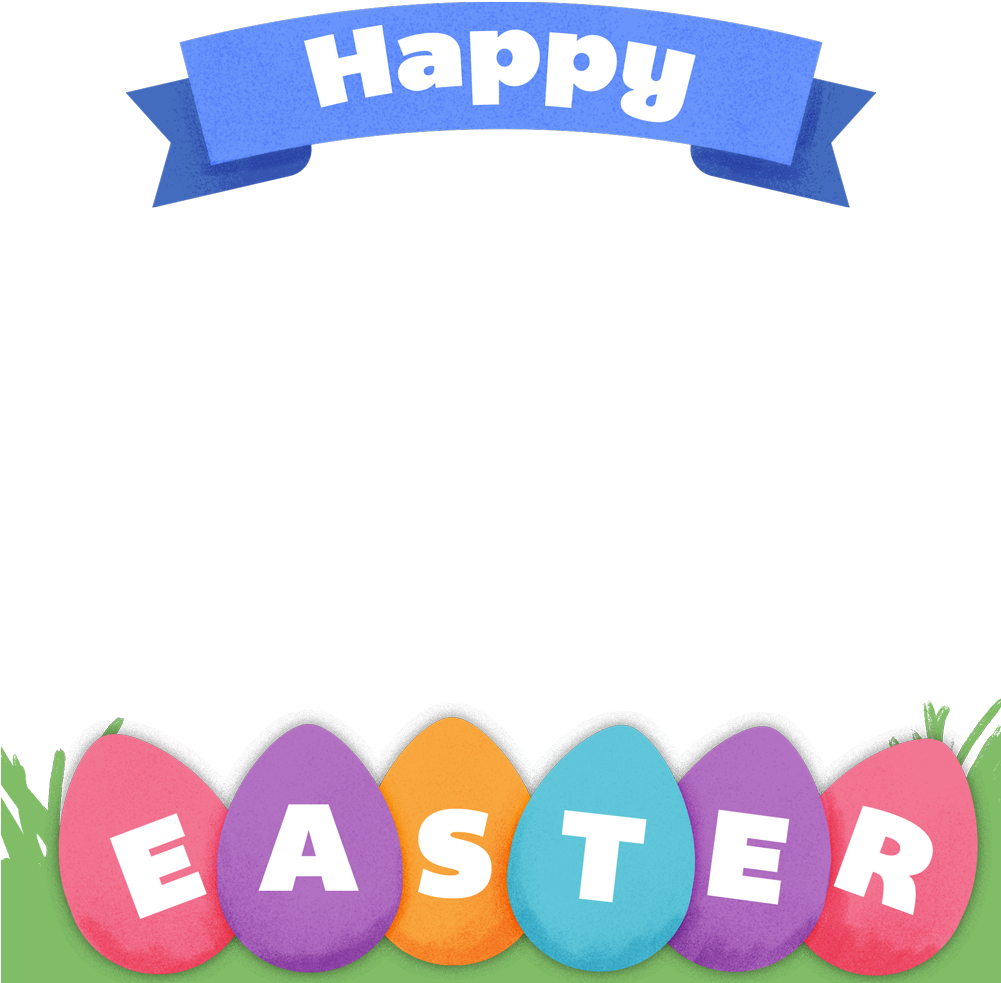 Easter Frames For Photoshop Png Photo - Happy Easter Frame Png (1000x1000), Png Download