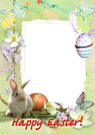 Cute Easter Bunny - Picture Frame (316x448), Png Download