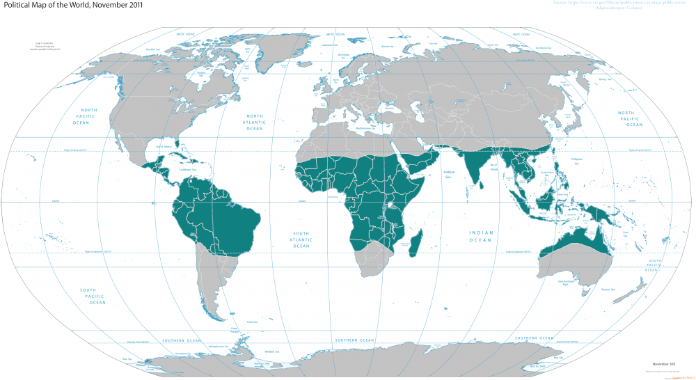 Tropical Zone - Map Of Capitalist And Communist Countries (1000x546), Png Download