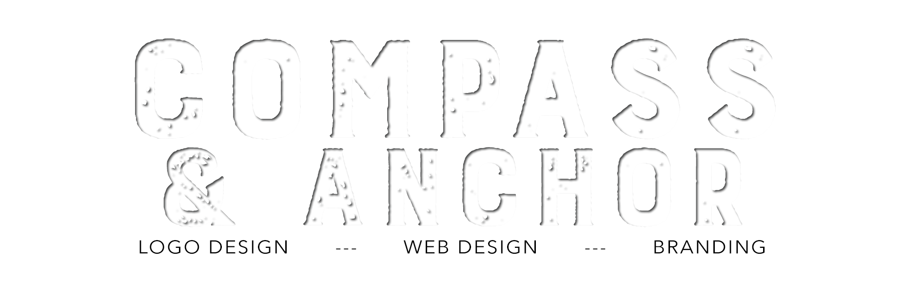 Compass And Anchor Logo White - Black-and-white (1854x614), Png Download