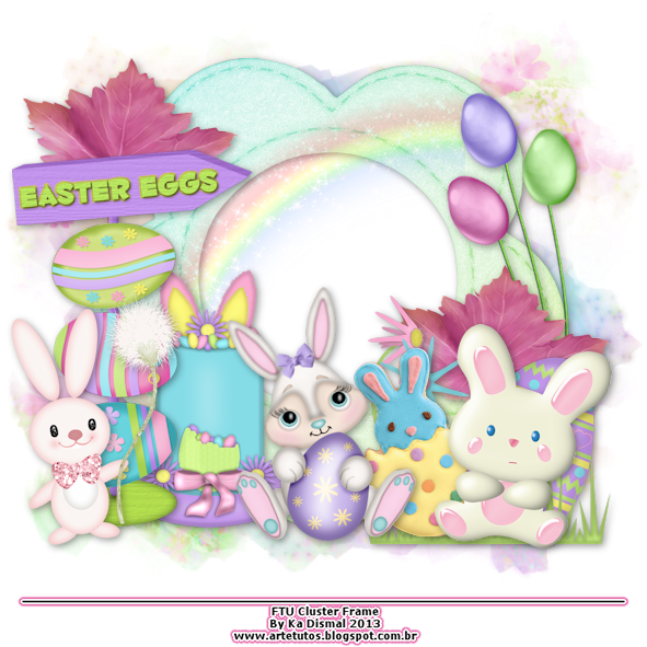 Art E Tutos - Easter Egg Cluster Frames (600x600), Png Download