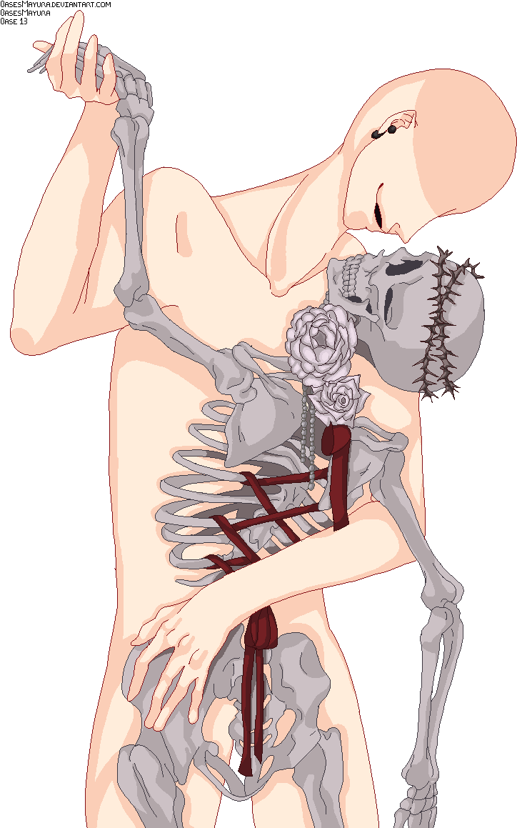 Dancing With A Skeleton - Skeleton Bases (800x1159), Png Download