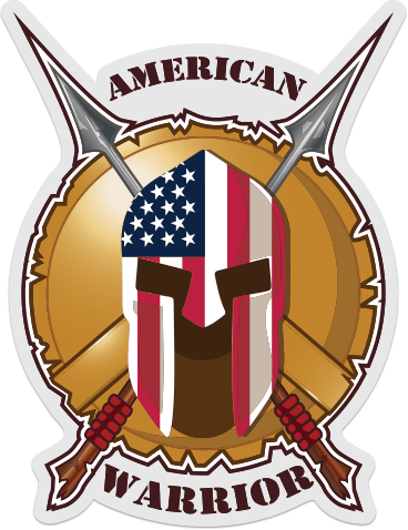 American Warrior Spartan Shield - Huck Finn's Warehouse (368x478), Png Download