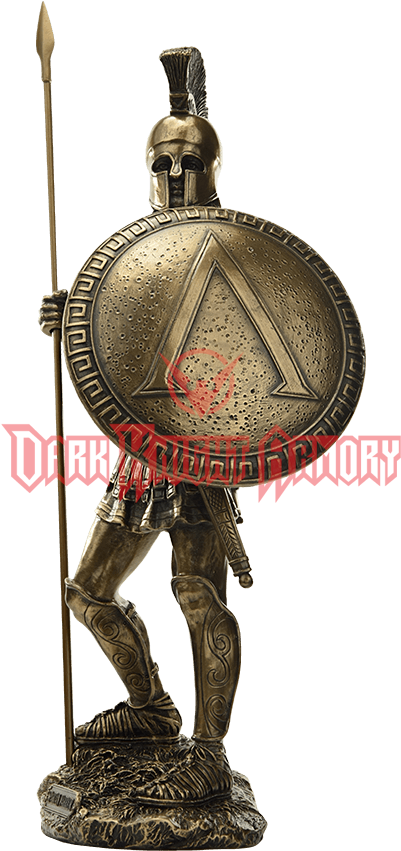 Spartan Warrior With Spear And Hoplite Shield Statue - Grand Way (850x850), Png Download