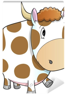 Cute Farm Cow Vector Illustration Wall Mural • Pixers® - Illustration (400x400), Png Download