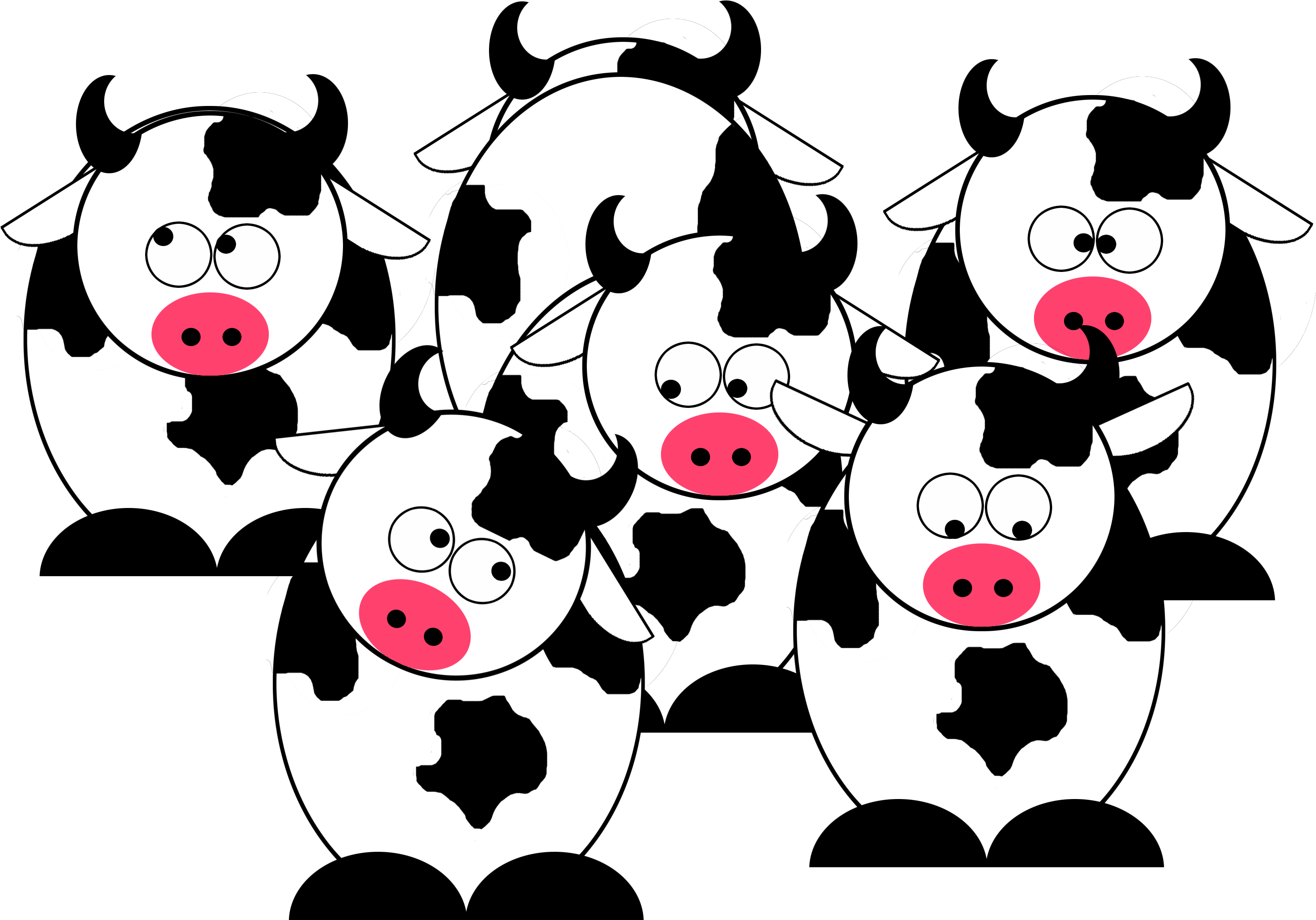 19 Cow Vector Transparent Png Huge Freebie Download - Herd Of Cows Cartoon (3300x2550), Png Download