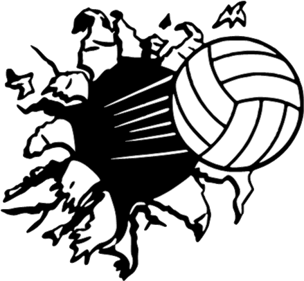 Exploding Volleyball - Volleyball Bursting Through Wall (460x427), Png Download
