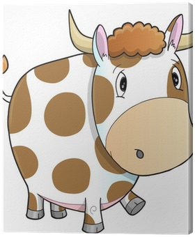 Cute Farm Cow Vector Illustration Canvas Print • Pixers® - Illustration (400x400), Png Download