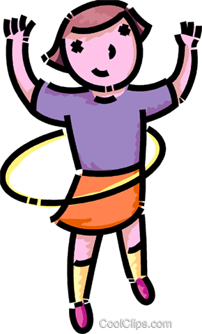 Girl With A Hula-hoop Royalty Free Vector Clip Art - Hula Hoop Clip Art (290x480), Png Download