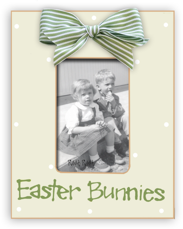 Easter Bunnies Leaf - Twins Picture Frame In Bark (1024x1024), Png Download