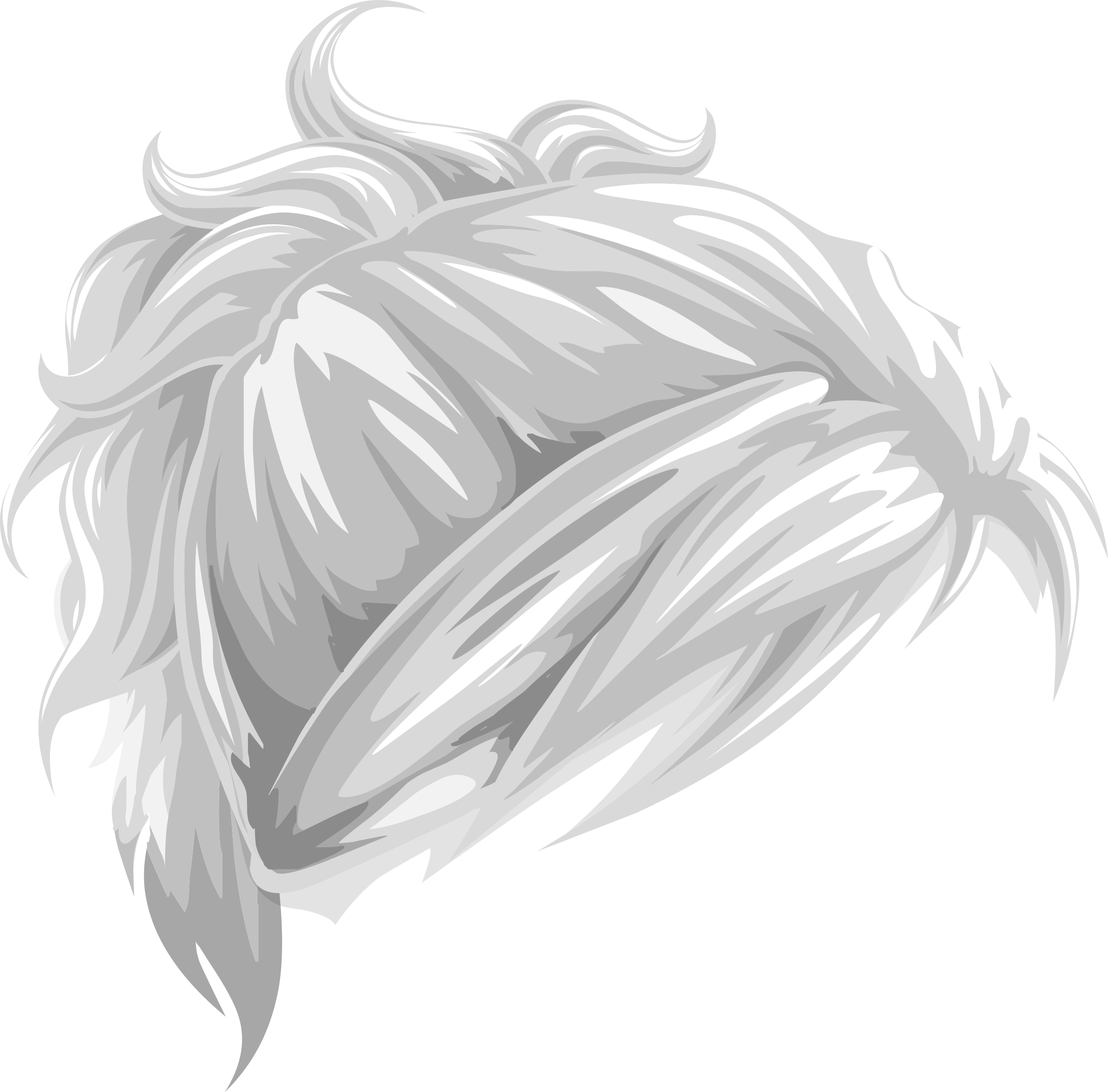 Clipart - Black And White Ponytail Png (2436x2400), Png Download