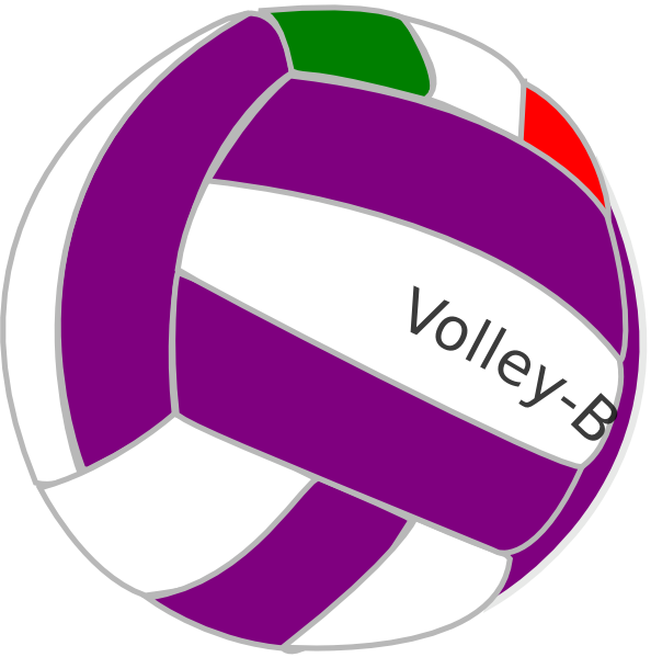 Volleyball Clipart Purple - Volleyball Clip Blue (594x599), Png Download