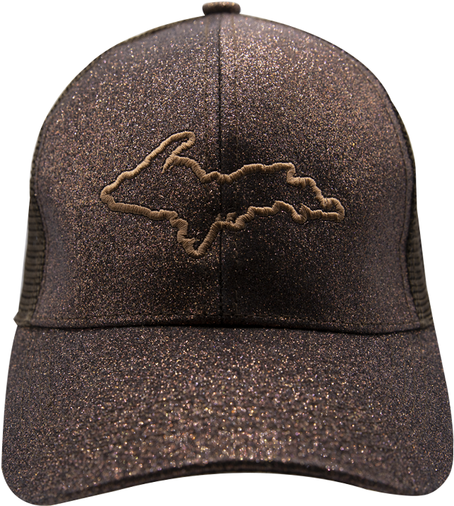 Hat - "u - P - Silhouette" Women's Bronze Glitter Ponytail - Baseball Cap (800x800), Png Download