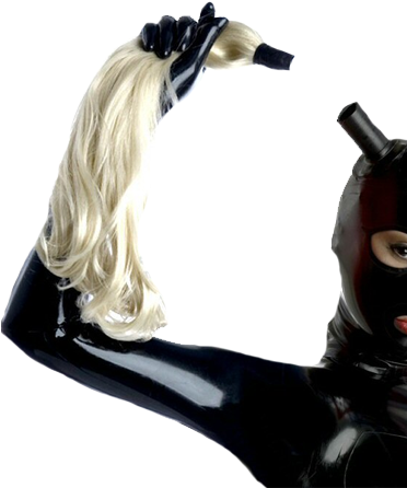 Face Mask With Ponytail (371x479), Png Download