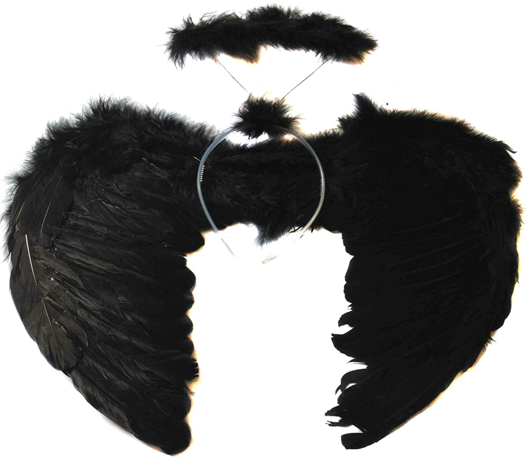 Perfect Black Angel Wings Transparent Image With Black - Black Angel Wings For Costumes (1024x893), Png Download