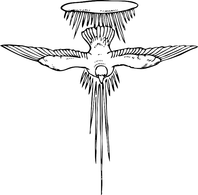 Drawing, Sky, Angel, Bird, Dove, Flying, Wings - Holy Spirit Clip Art (640x631), Png Download
