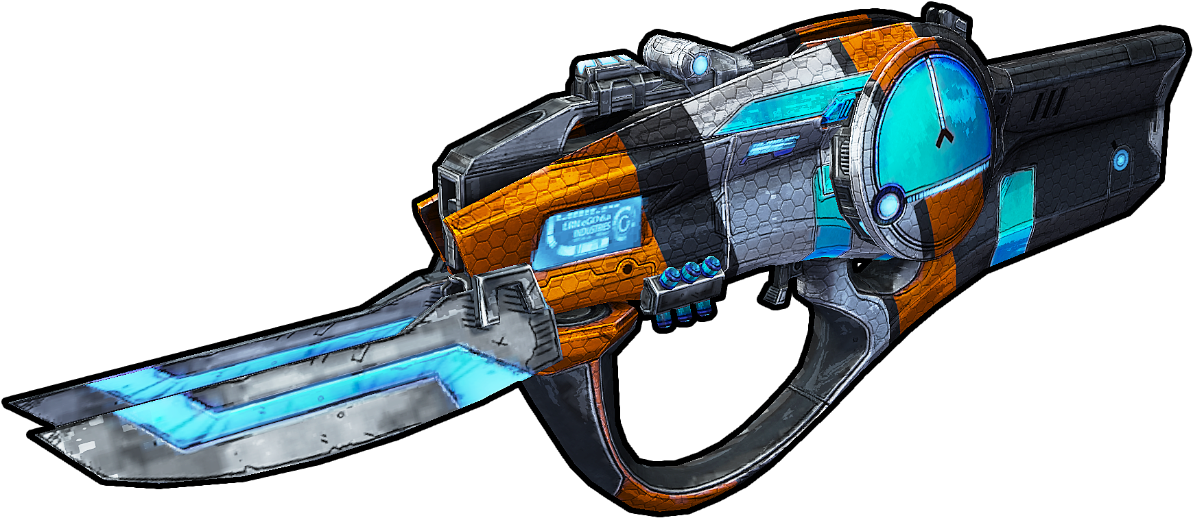 Sleek And Futuristic With A Beautiful Form - Borderlands 2 Gun Png (1756x773), Png Download