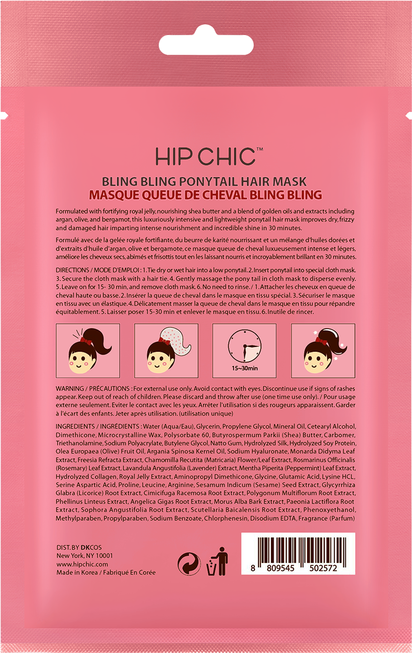 Bling Bling Ponytail Hair Mask - Rat (1012x1500), Png Download