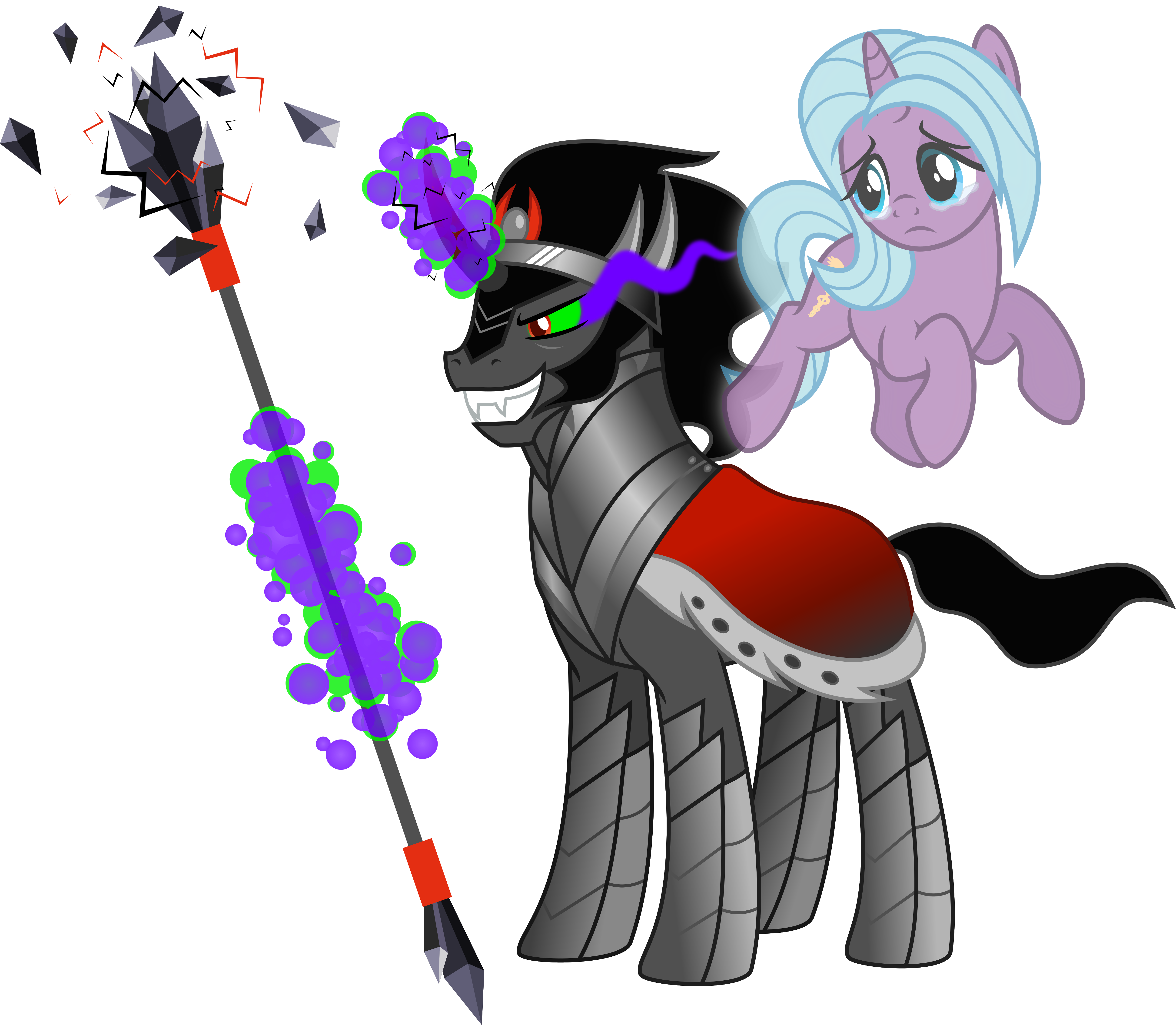 Collection Of Free Ponytail Drawing Widows Peak Download - Mlp King Sombra Magic (5058x4409), Png Download