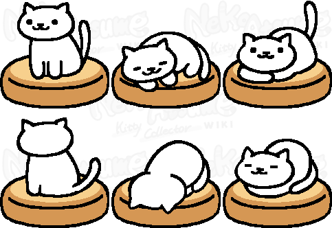 Posesheet Beigecushion - Neko Atsume Egg Bed Night View (483x332), Png Download