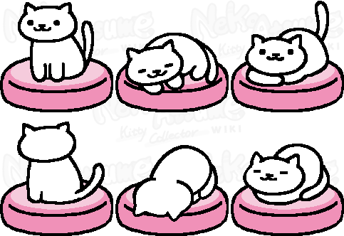 Posesheet Pinkcushion - Neko Atsume Snowball Transparent (483x332), Png Download