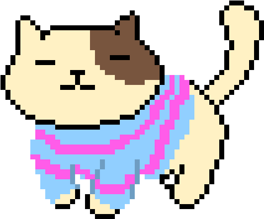 Frisk In Neko Atsume - Pixel Art (550x450), Png Download