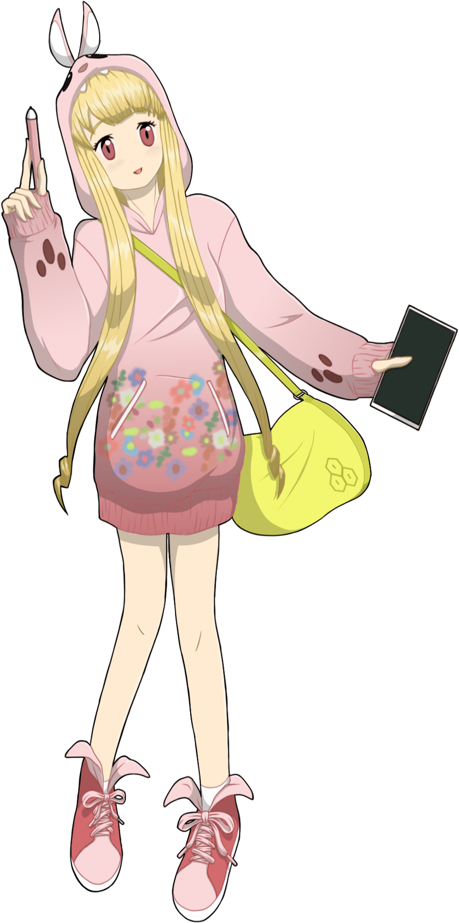 Pink - Icha - Cartoon (960x2467), Png Download