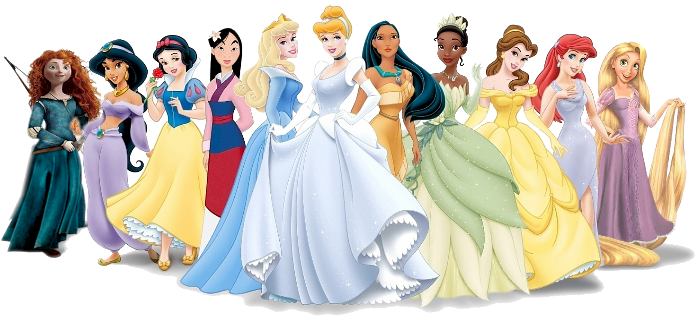 Disney Princesses Clipart - Disney Princess Psd (1418x649), Png Download