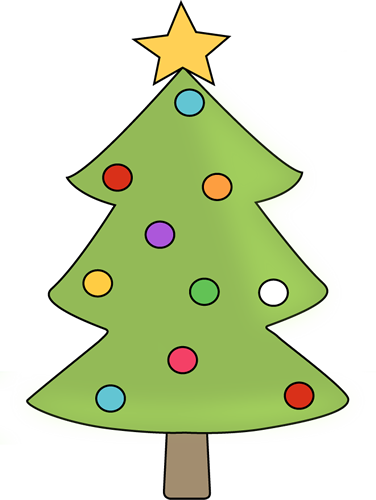 Graphic Transparent Library Panda Free Images Christmastreestarclipart - Christmas Tree With Ornaments Clipart (376x500), Png Download