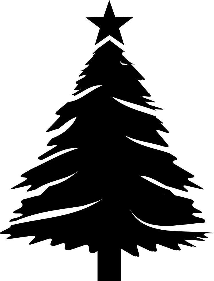 Download Christmas Tree With Star - Pine Christmas Tree Svg PNG Image