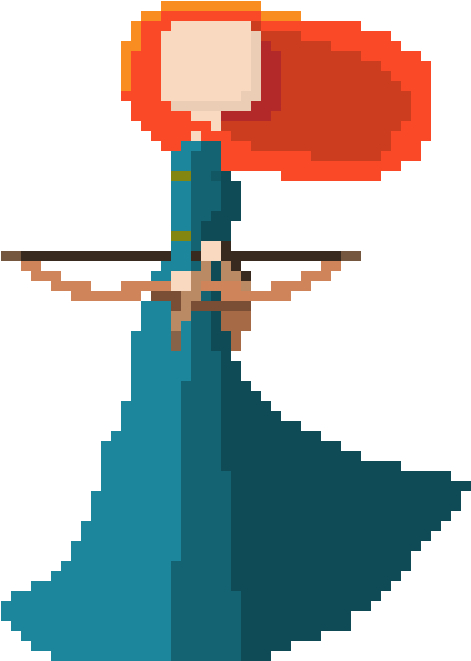 Brave, Merida - Pixel Art (580x770), Png Download