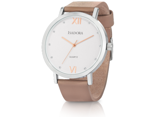 Isadora Merida Silver & Blush Image - Analog Watch (500x376), Png Download